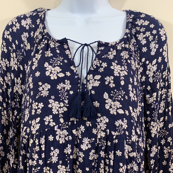 Old Navy Floral Long Sleeve V-Neck Dress  Size XS - Picture 3 of 8